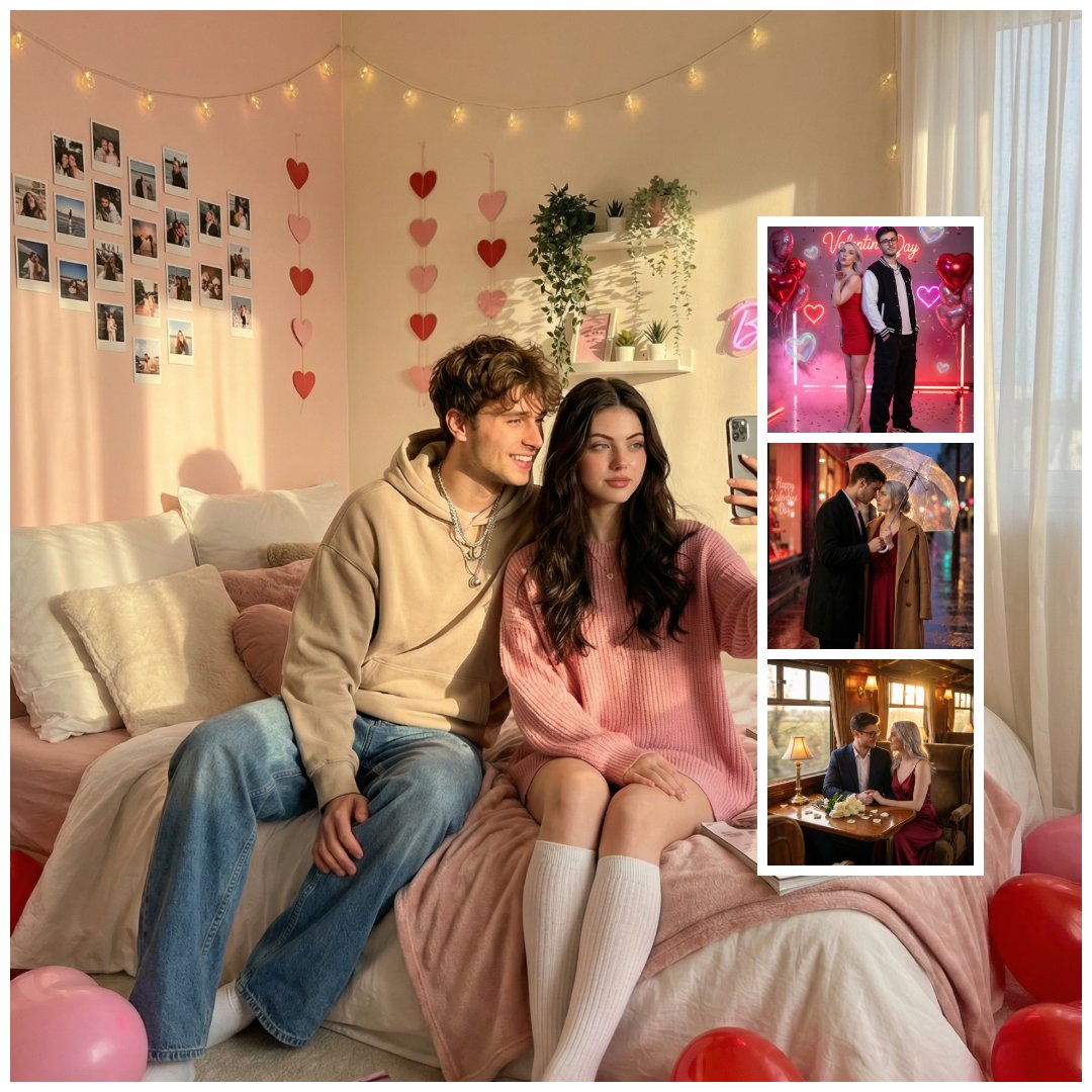 AI Prompt for Trendy Couple Images - Gen Z Valentine's Day Scene