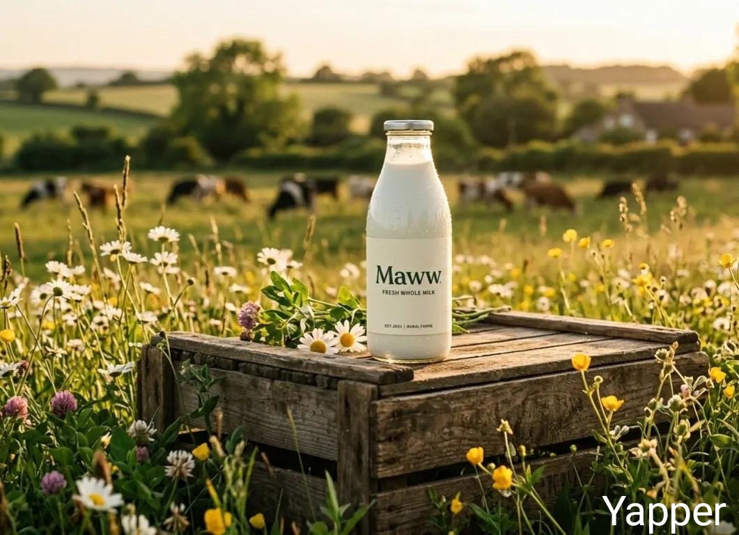 AI Prompt for Triple Product Photography with Milk Bottle