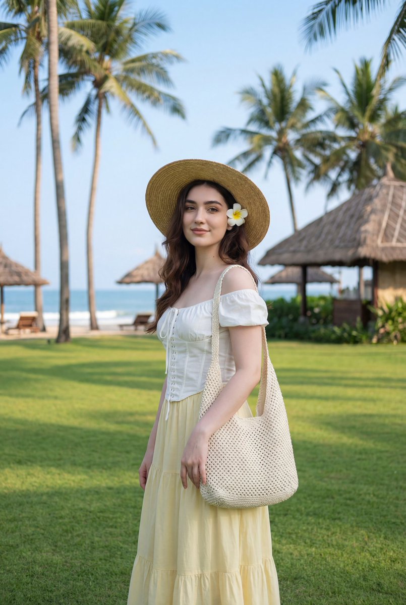 AI Prompt for Tropical Cottagecore Portrait Photography
