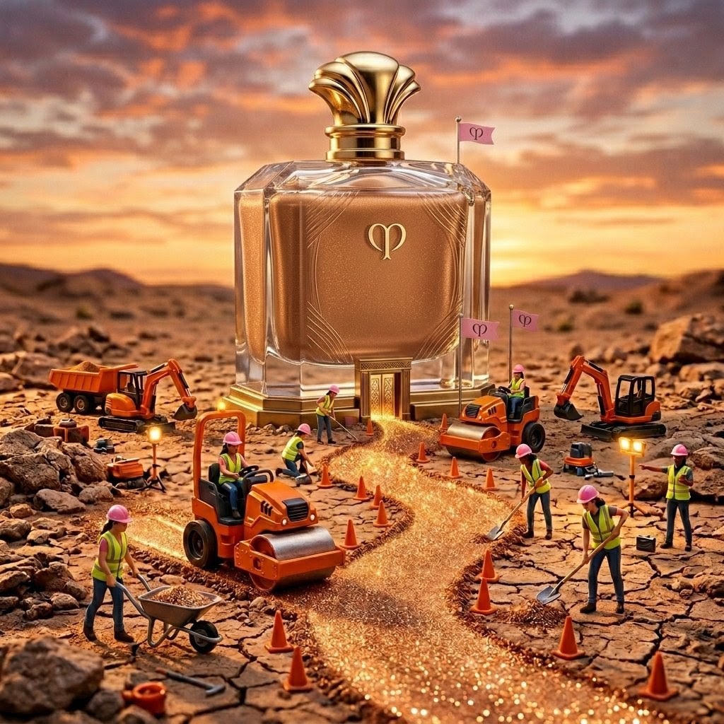 AI Prompt for Ultra-Detailed Miniature Construction Scene for Luxury Products