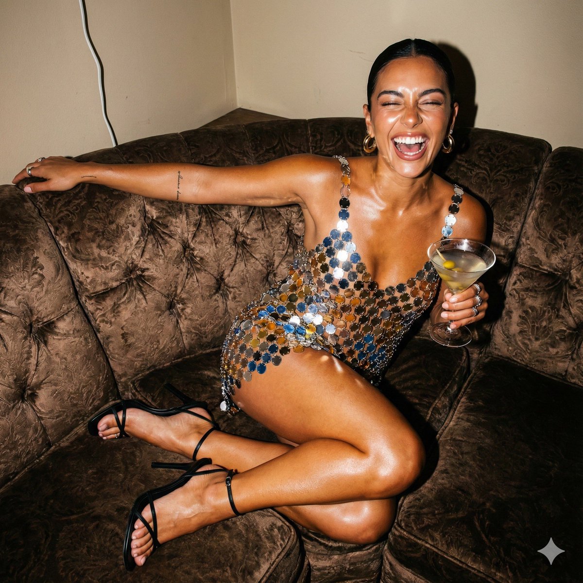 AI Prompt for Ultra-Photorealistic Flash Photography of a Dynamic Female Pose on a Grand Piano