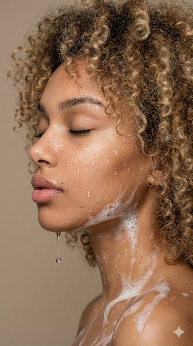 AI Prompt for Ultra Photorealistic Shower Portrait with Water Droplets