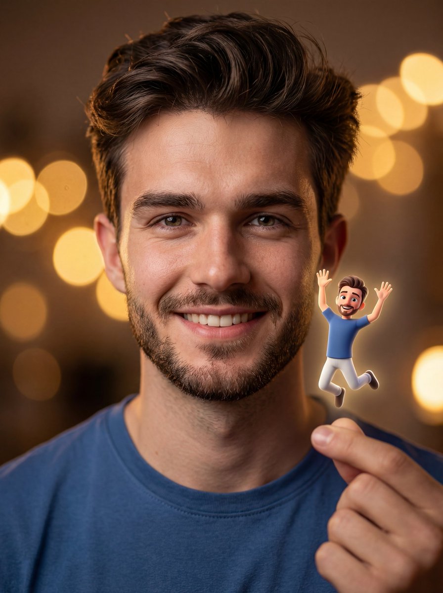 AI Prompt for Ultra-Realistic 3D Portrait with Miniature Cartoon Self