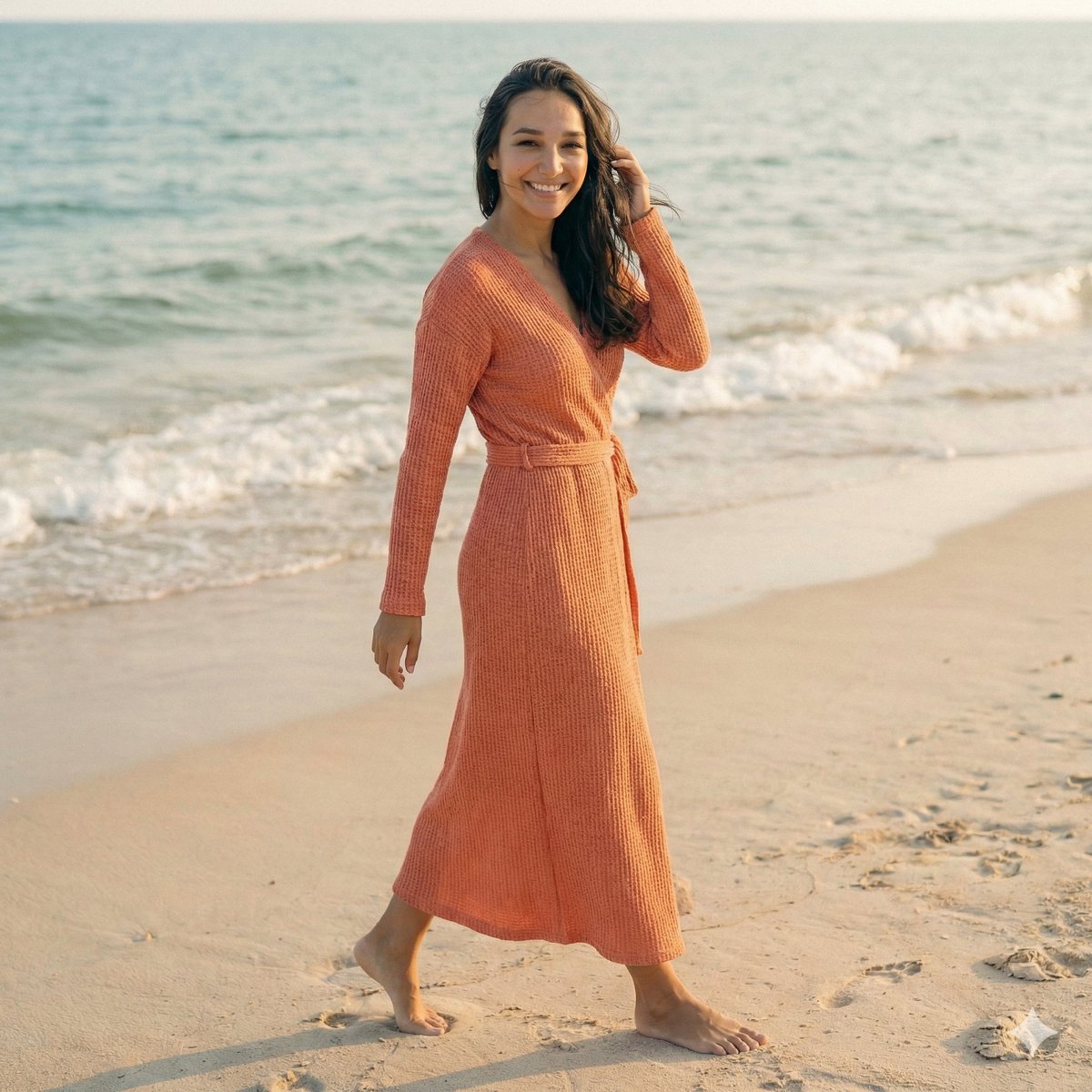AI Prompt for Ultra-Realistic Beach Portrait at Golden Hour