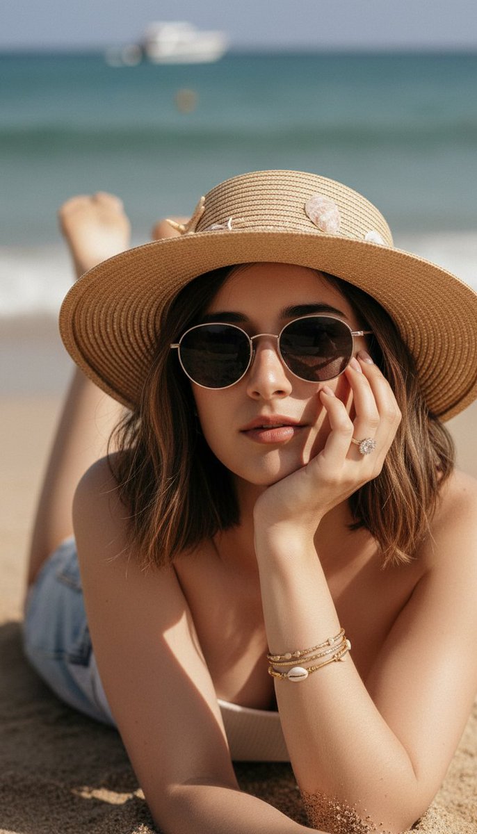AI Prompt for Ultra-Realistic Beach Portraits with Identity Lock - Hyper-Realistic Travel Lifestyle Imagery