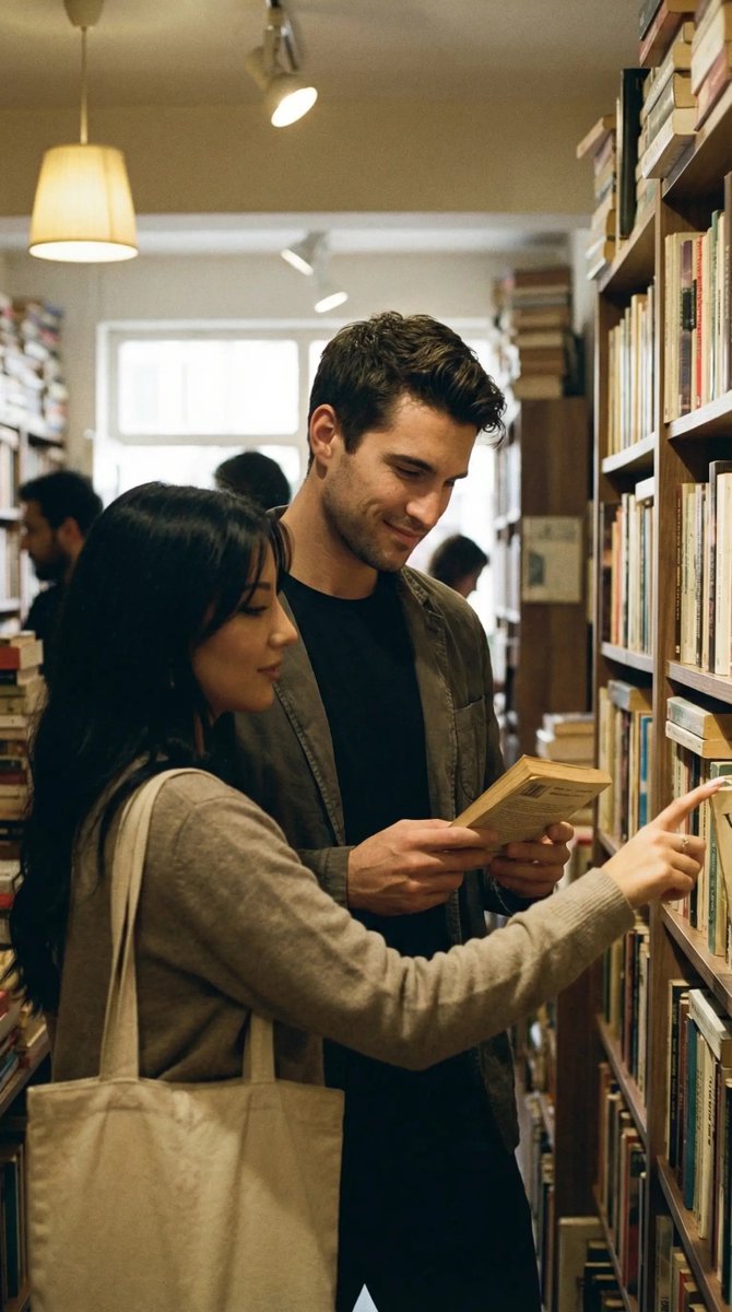 AI Prompt for Ultra-Realistic Candid Street Photography in a Bookshop Setting