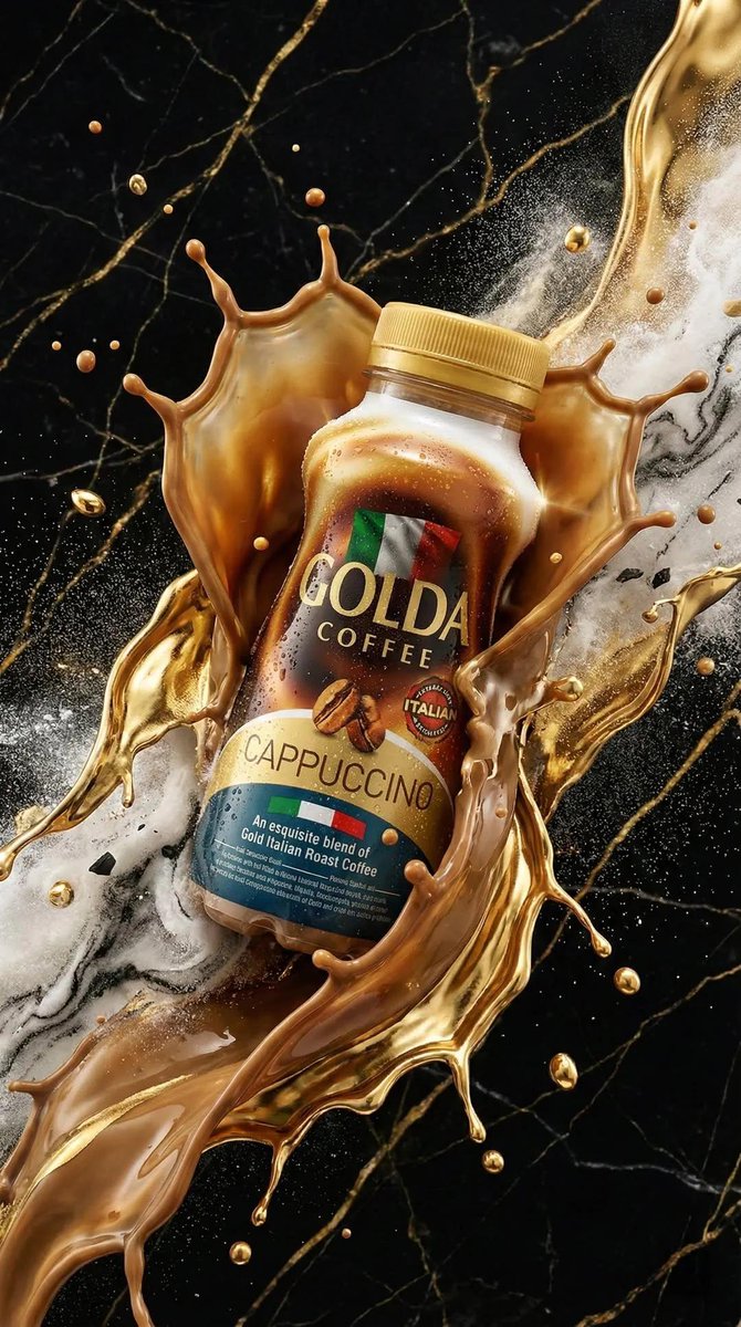 AI Prompt for Ultra-Realistic Cappuccino Coffee Bottle Ad
