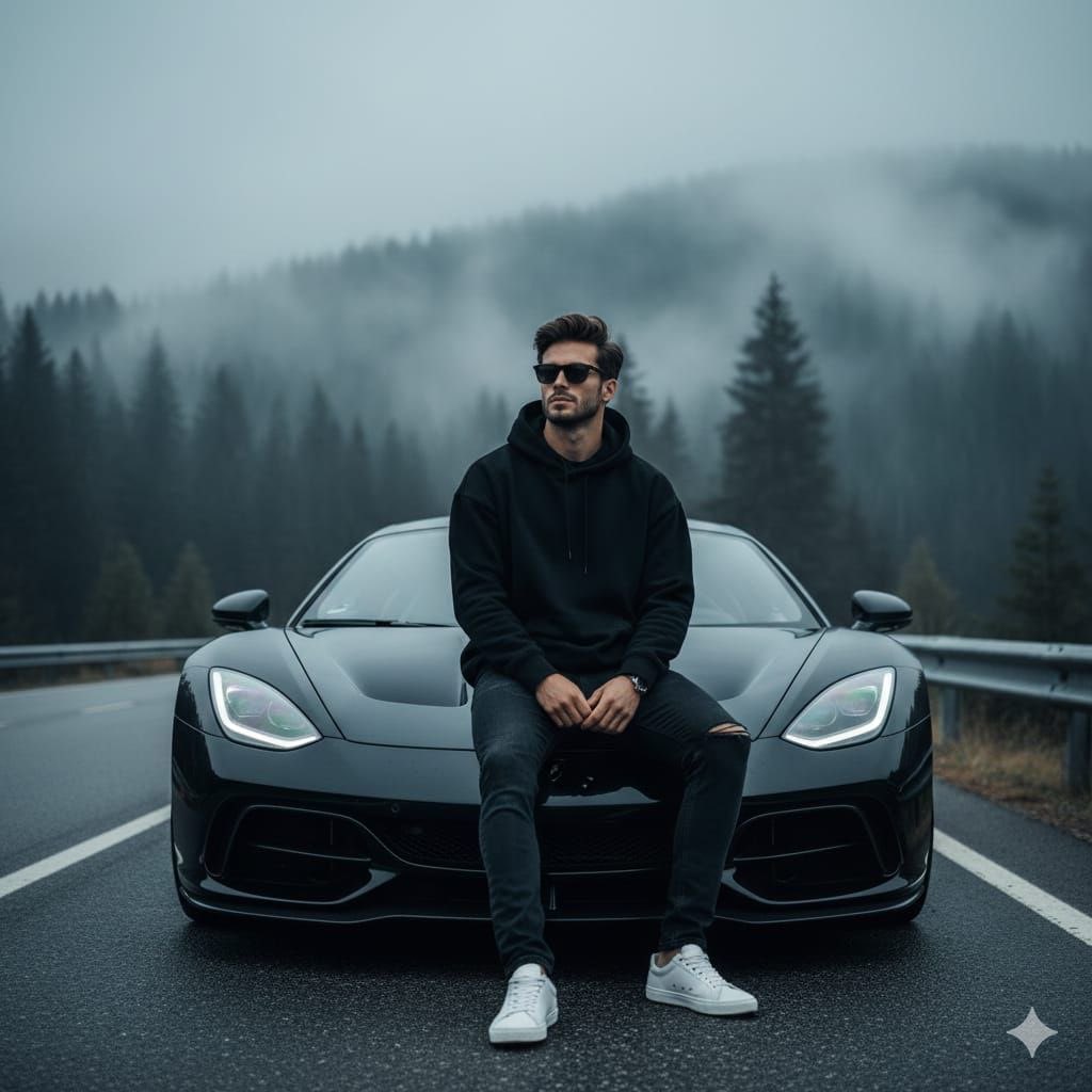 AI Prompt for Ultra-Realistic Cinematic Portraits with Luxury Cars