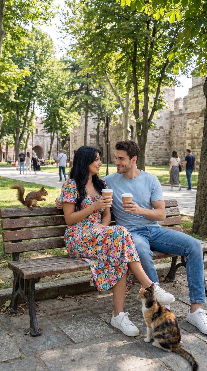 AI Prompt for Ultra-Realistic Couple Photo in Istanbul Park Setting