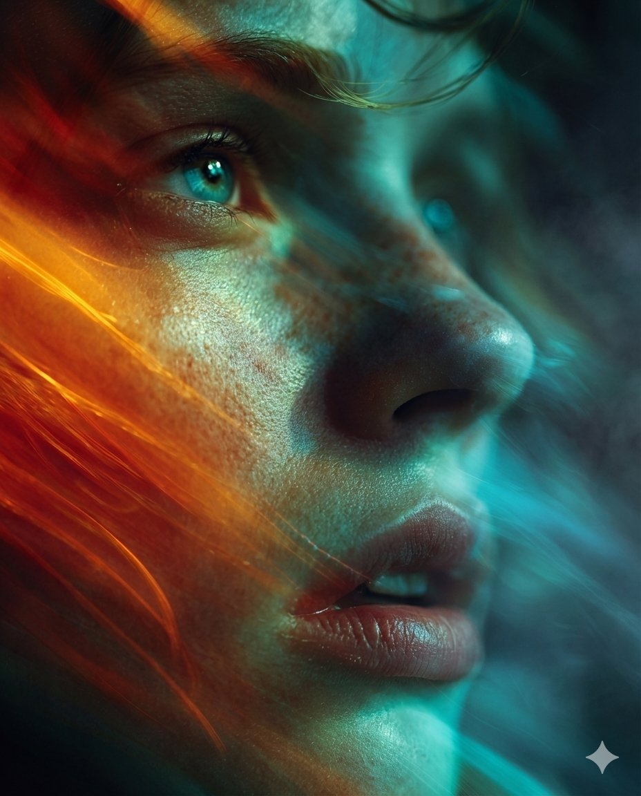 AI Prompt for Ultra-Realistic Cyberpunk Portrait with Split Lighting