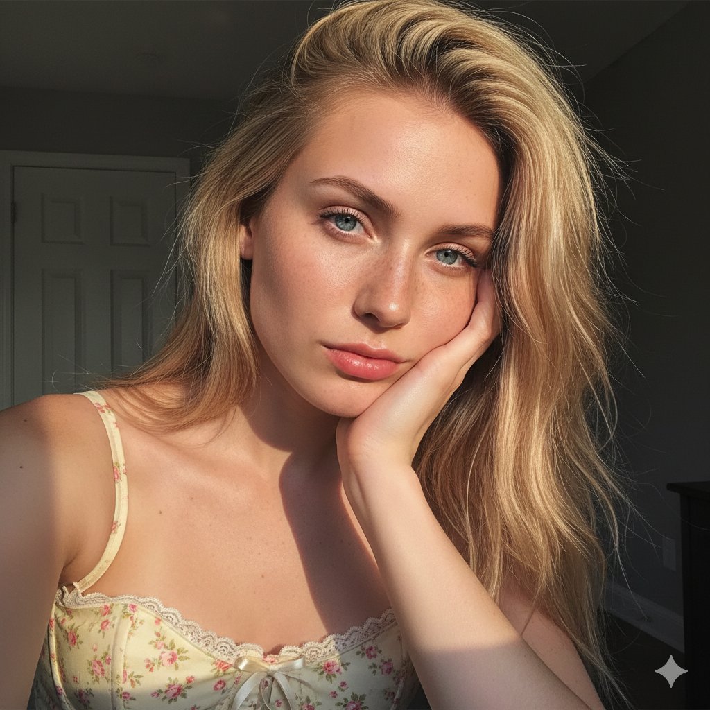 AI Prompt for Ultra-Realistic, Freckled Portrait in Golden Hour Light