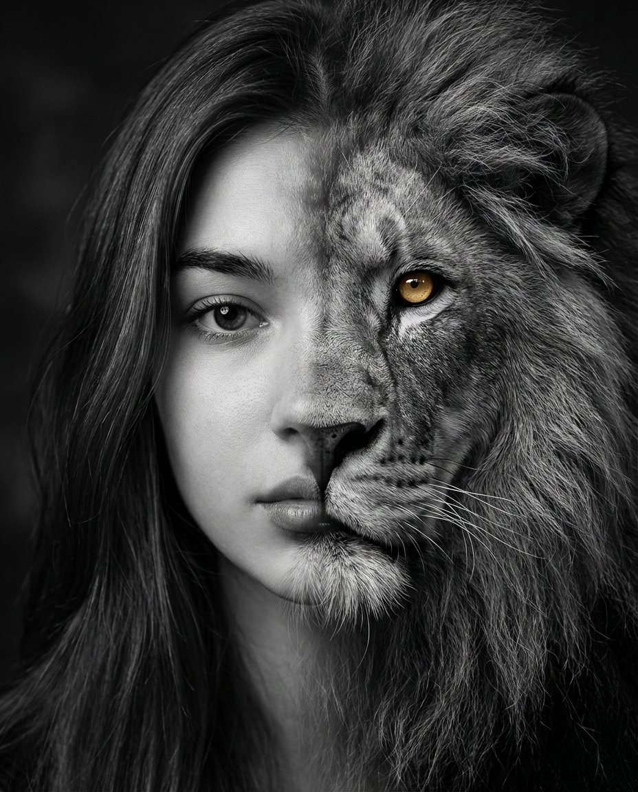AI Prompt for Ultra-Realistic Lion Human Fusion Portrait