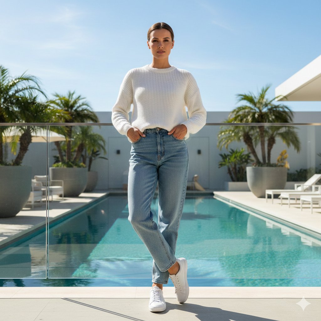 AI Prompt for Ultra-Realistic Luxury Poolside Portrait with Strict Identity Lock