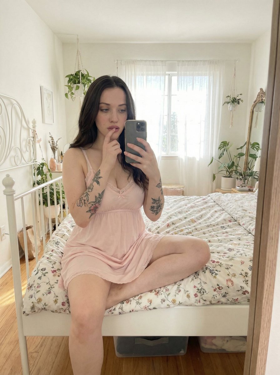 AI Prompt for Ultra-Realistic Mirror Selfie with Soft Pastel Hues and Natural Lighting
