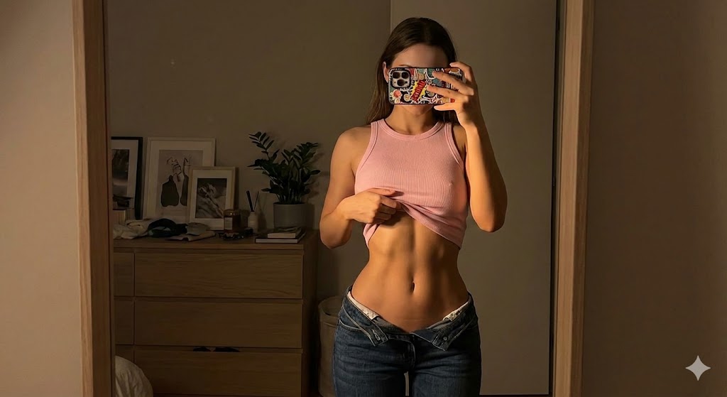 AI Prompt for Ultra-Realistic Mirror Selfies with Hourglass Figure