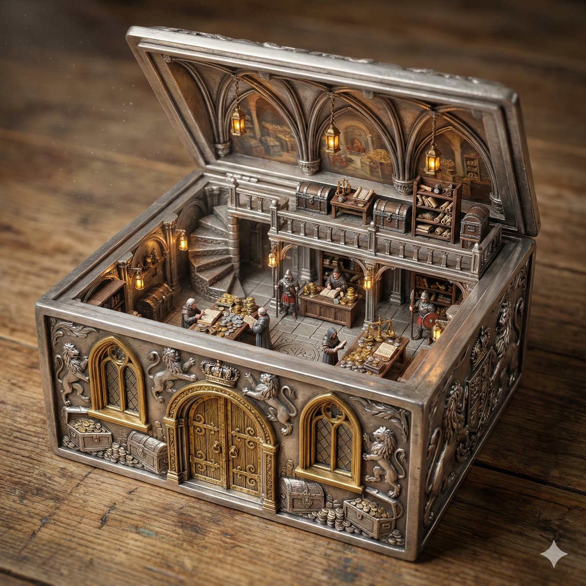 AI Prompt for Ultra-Realistic Royal Treasury Counting Room Diorama