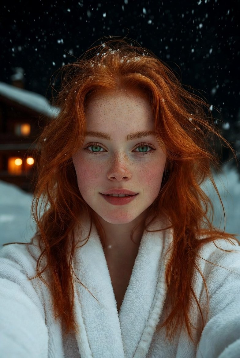 AI Prompt for Ultra-Realistic Snowy Selfie Portrait