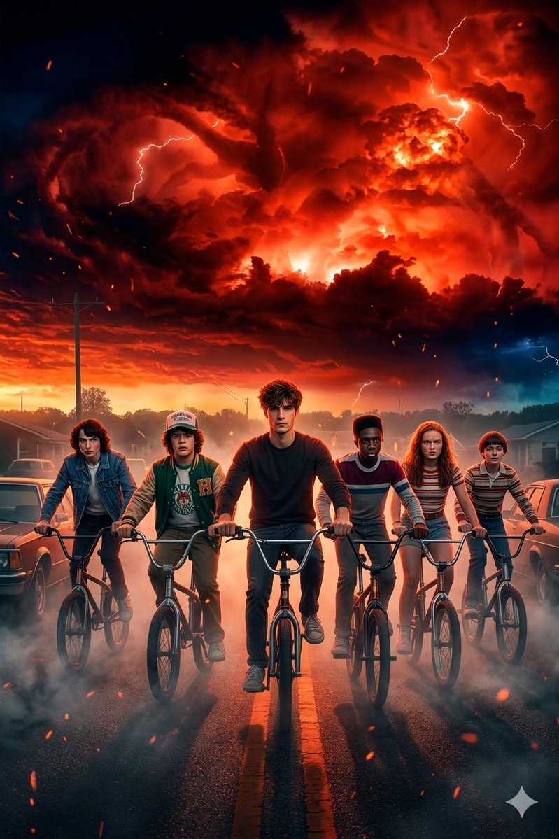 AI Prompt for Ultra-Realistic Stranger Things Action Selfie with Fish-Eye Distortion