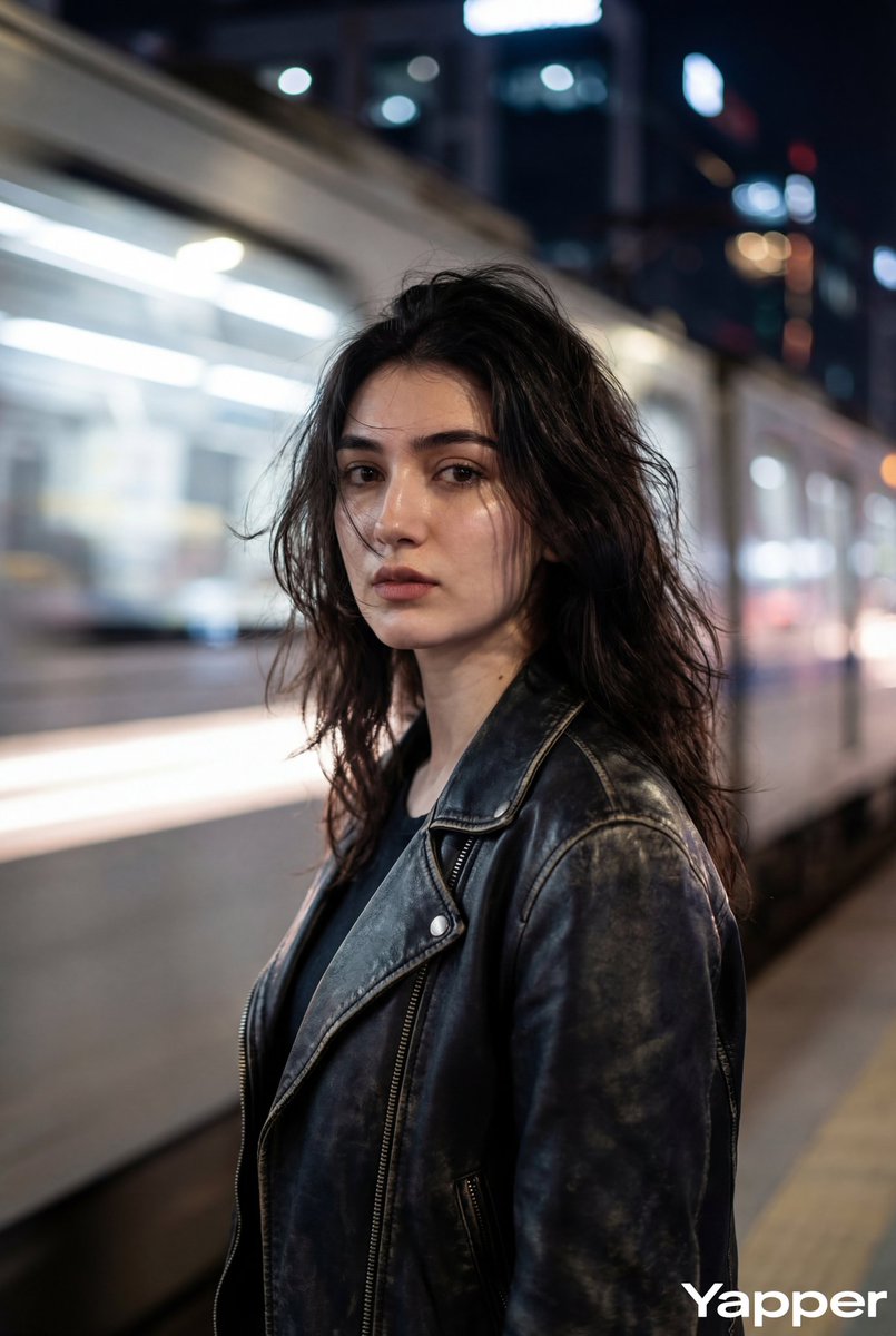 AI Prompt for Ultra-Realistic Urban Nighttime Portraits with Distressed Leather Jacket
