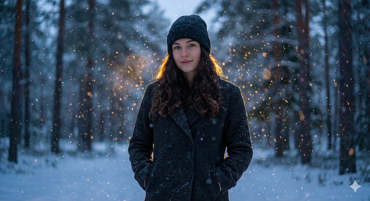AI Prompt for Ultra-Realistic Winter Portrait with Teal and Orange Color Grade