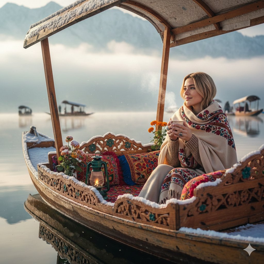 AI Prompt for Ultra-Realistic Winter Scene with Celebrity
