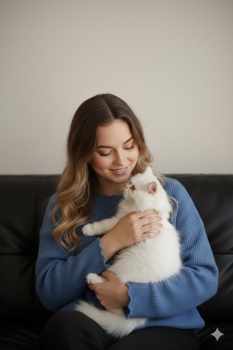 AI Prompt for Ultra-Realistic Woman with Persian Cat