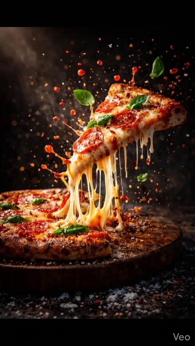 AI Prompt for Ultra-Sharp Food Photography: Dramatic Pizza Slice Explosion