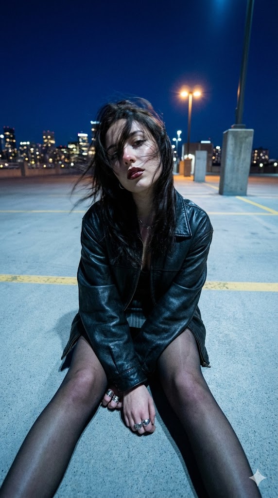 AI Prompt for Ultra-Wide Urban Portrait with Teal and Orange Lighting