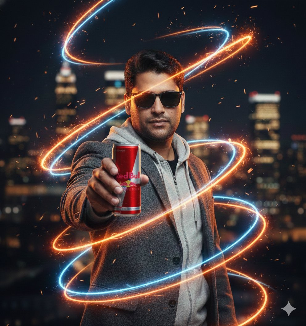 AI Prompt for Unrealistic Energy Drink Ad Photography