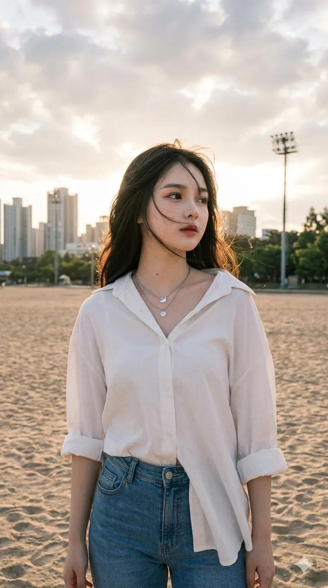 AI Prompt for Urban Beach Golden Hour Portrait Photography