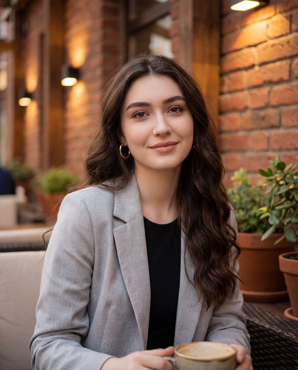 AI Prompt for Urban Café Women's Portrait Photography