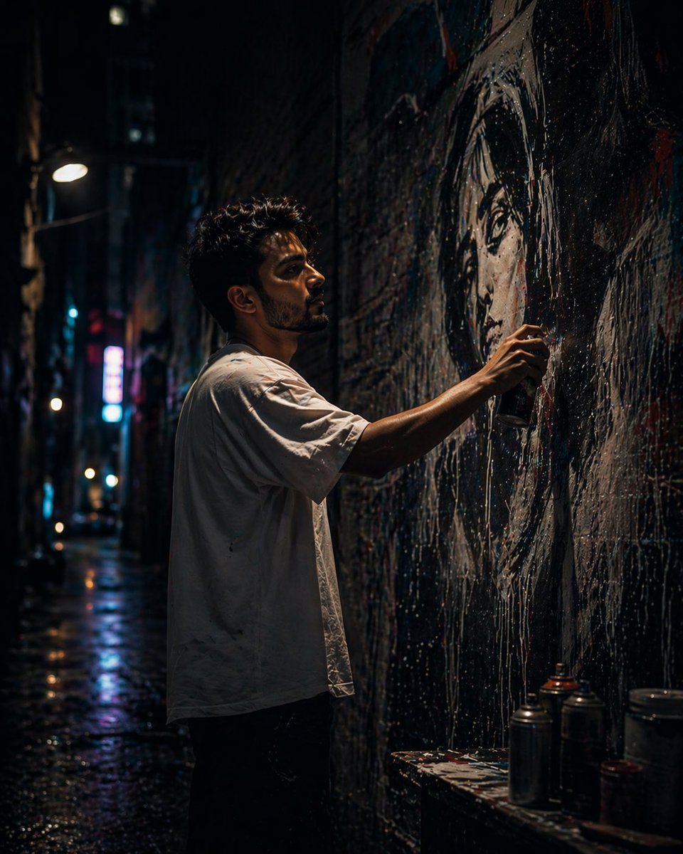 AI Prompt for Urban Cyberpunk Alley Mural Art