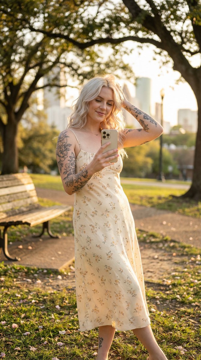 AI Prompt for Urban Golden Hour Portrait of Young Woman