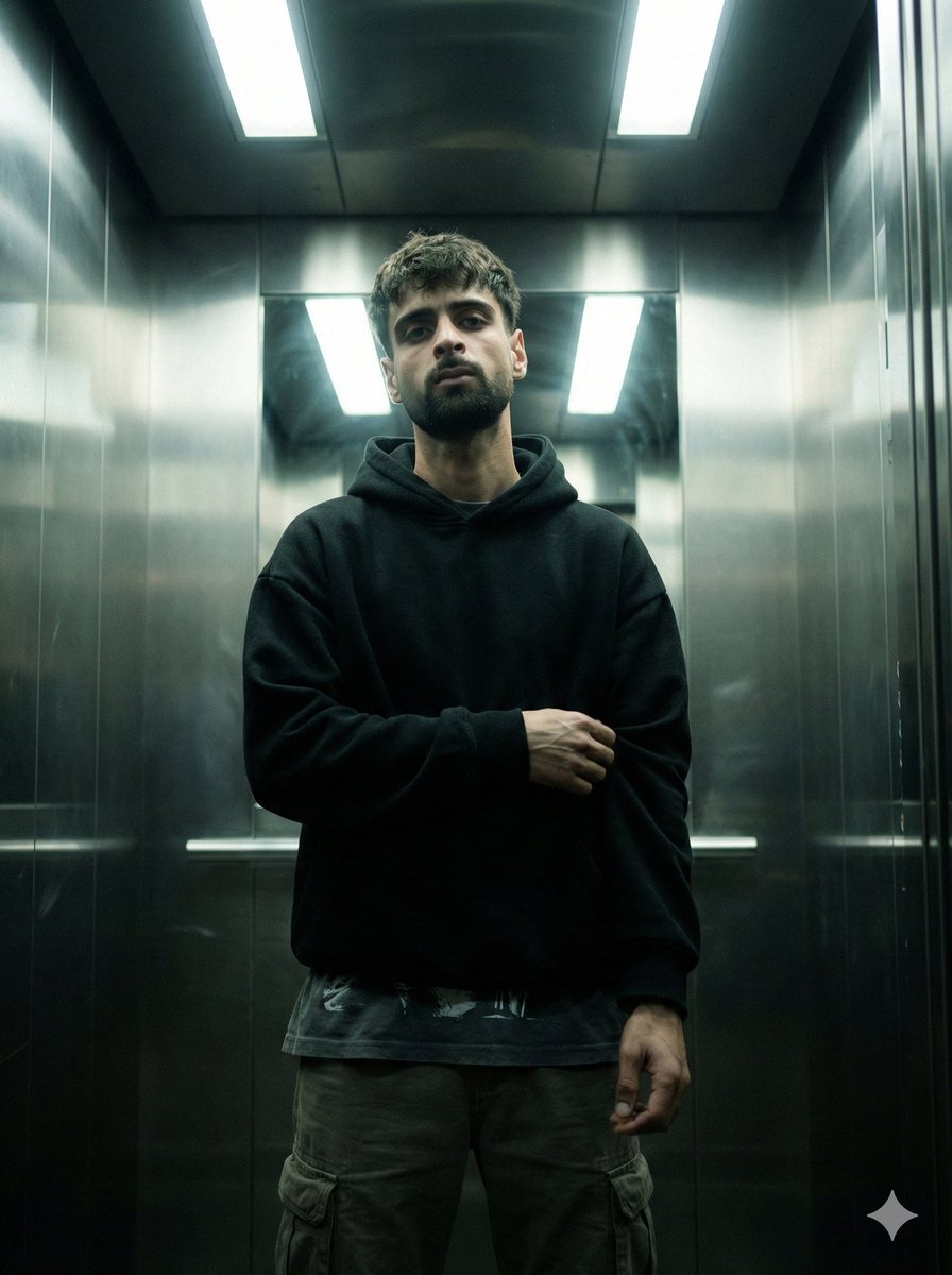 AI Prompt for Urban Realism Cinematic Portrait in an Elevator