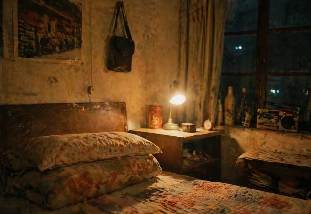 AI Prompt for Vintage Bedroom Scene: Moody Bedroom Photography and Cinematic Interior