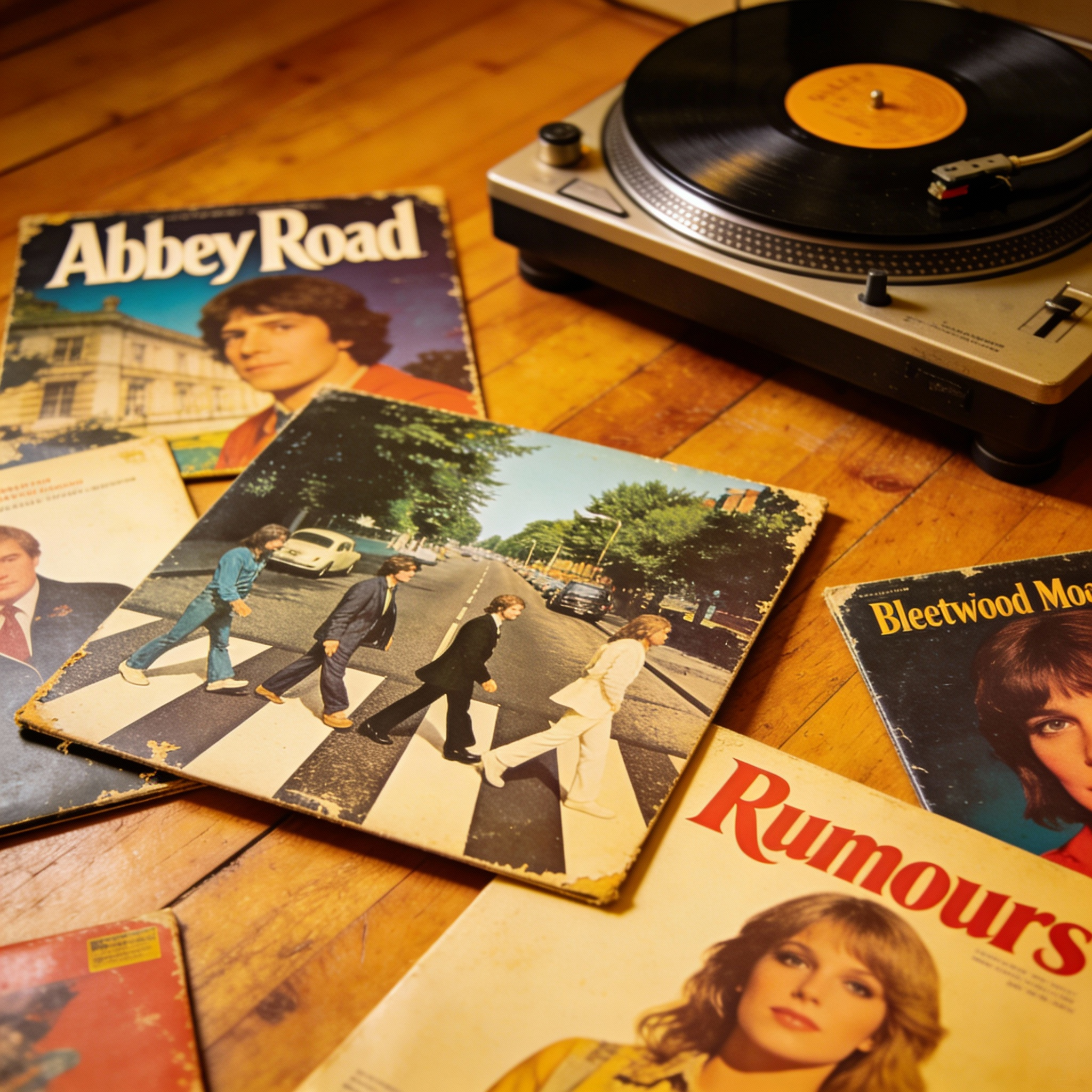 AI Prompt for Vintage Vinyl Records Photography Collection