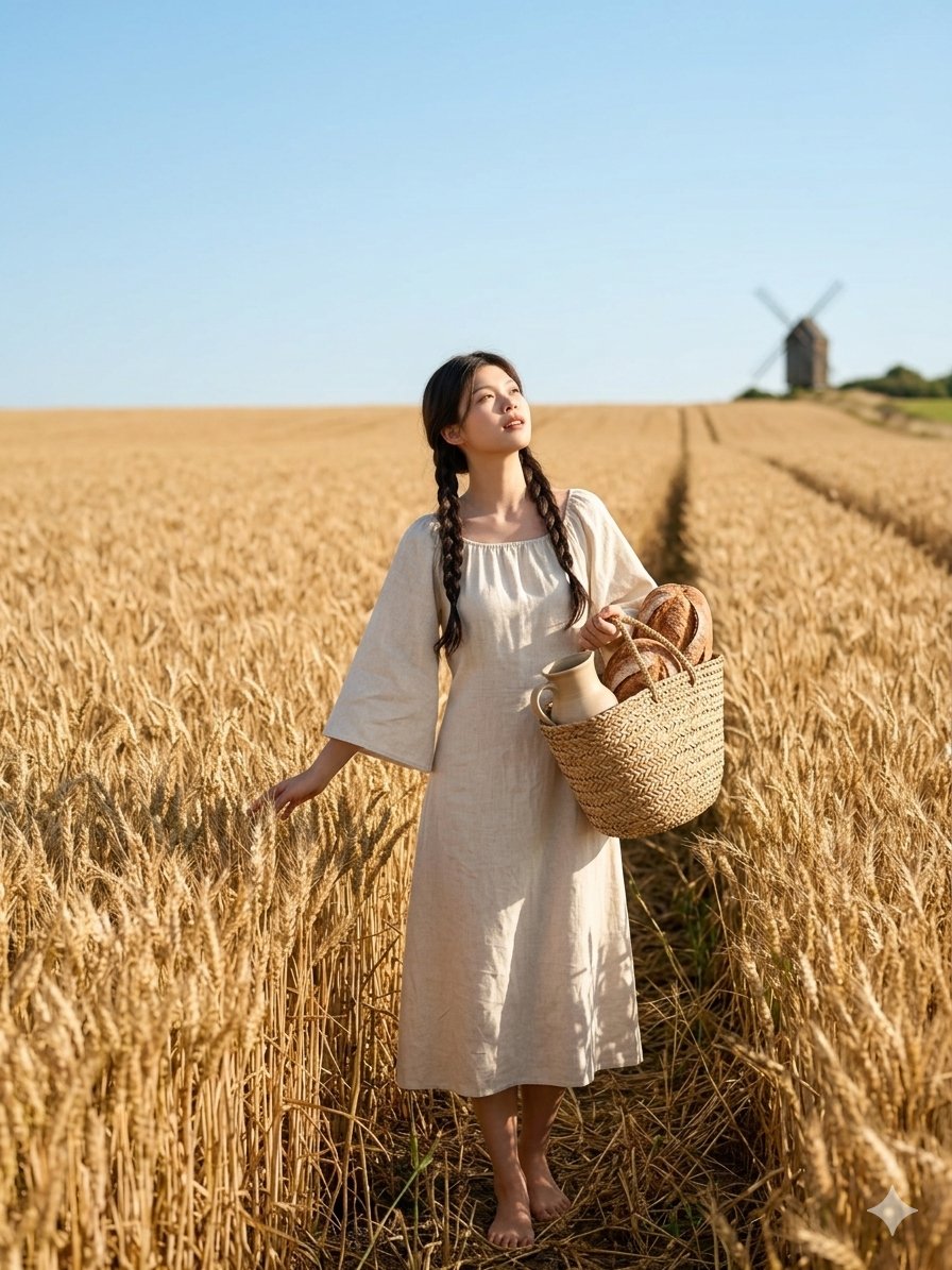 AI Prompt for Wheat Field Portrait Photography with Artisanal Touch