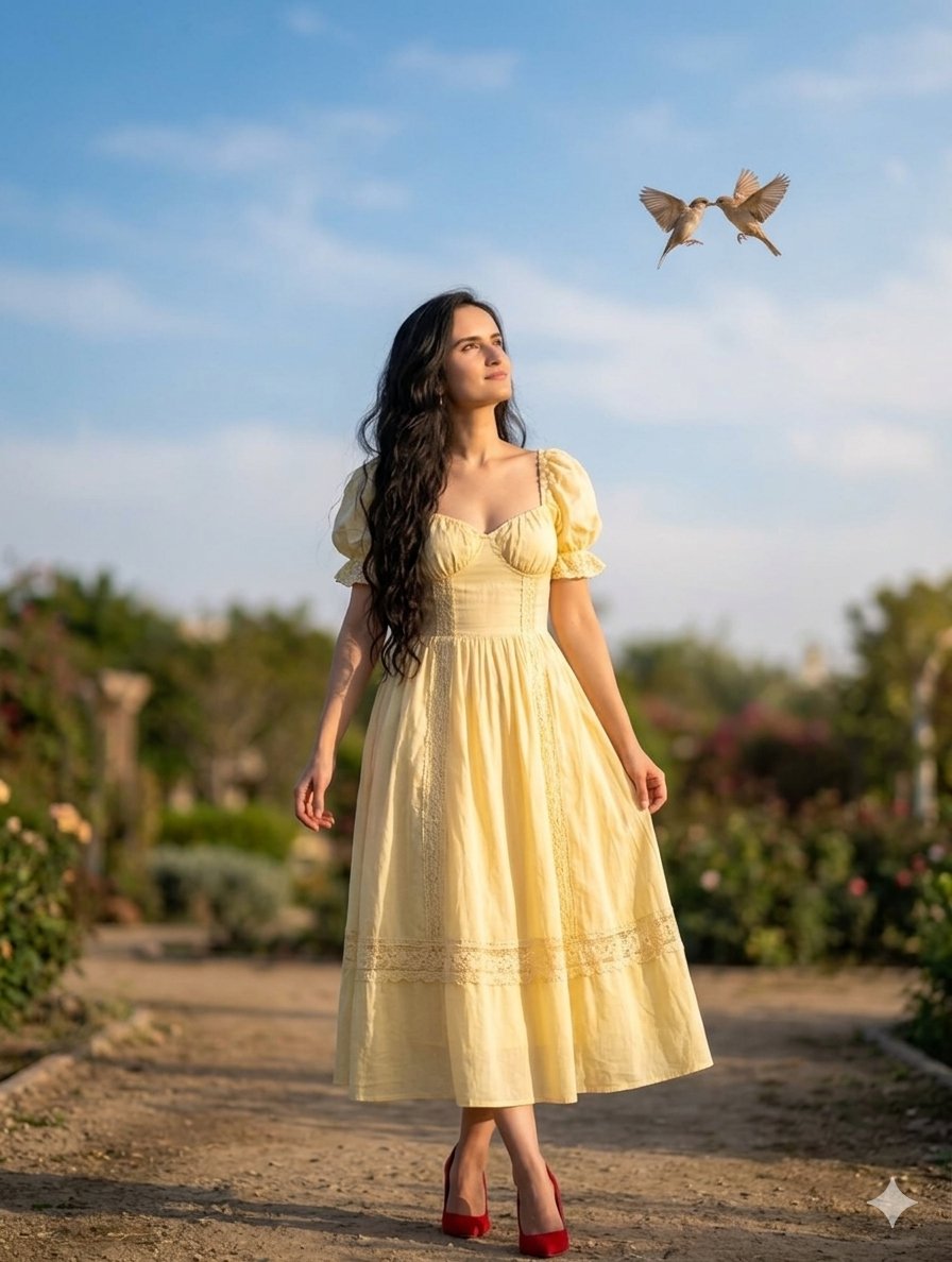 AI Prompt for Whimsical Garden Portrait with Golden Hour Effect