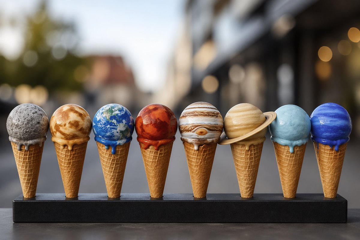 AI Prompt for Whimsical Solar System-Themed Ice Cream Cones