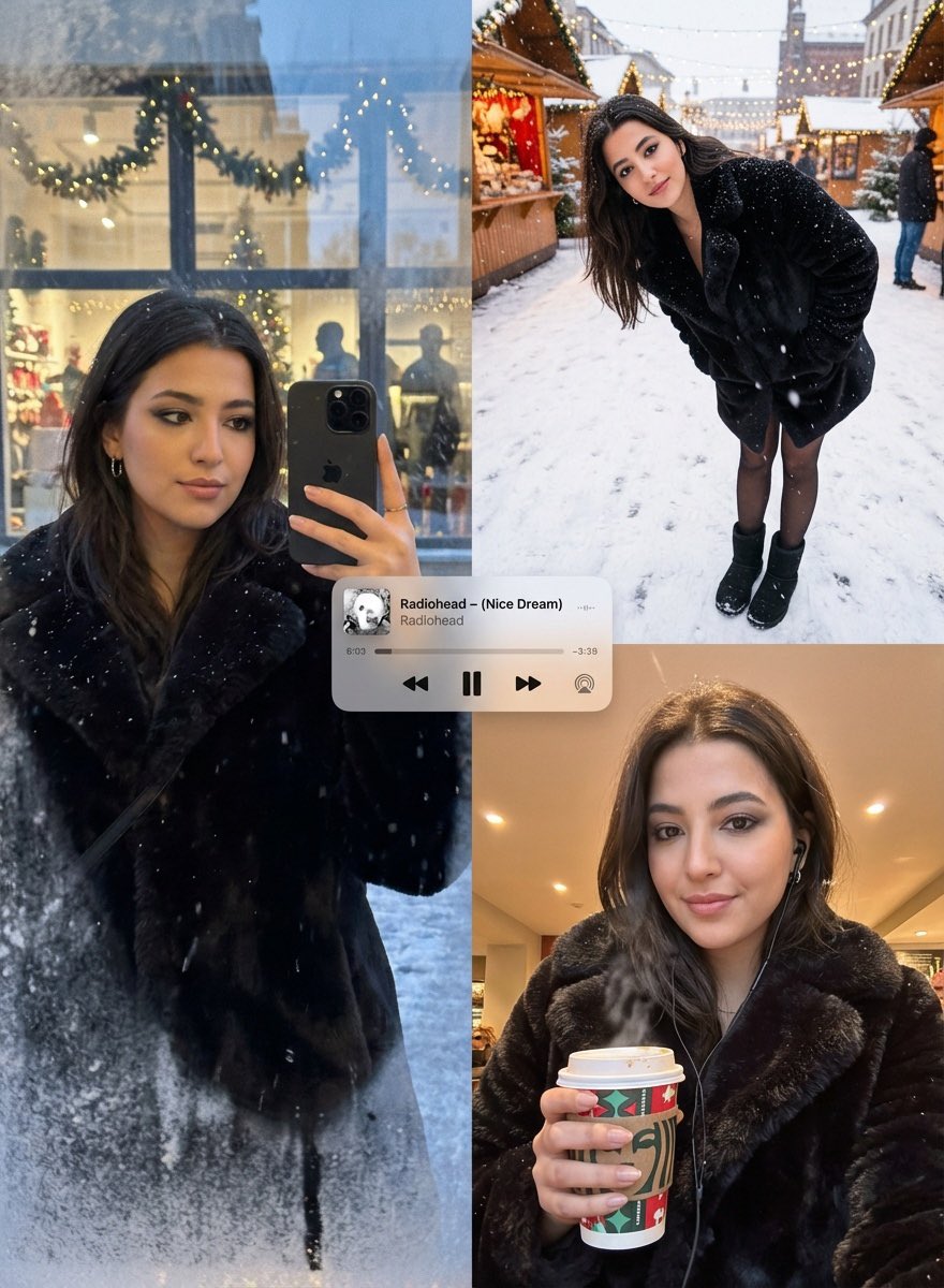 AI Prompt for Winter Portrait Poster Collage