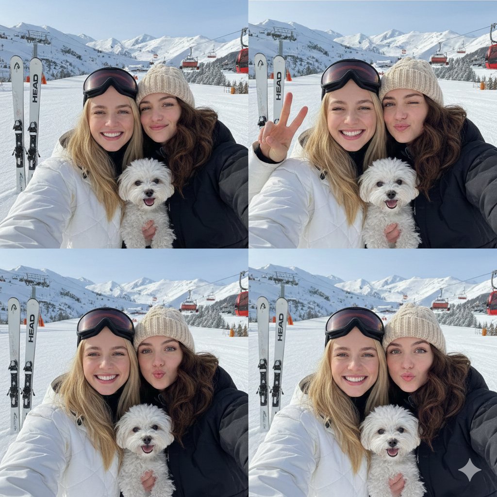 AI Prompt for Winter Ski Collage with Dog