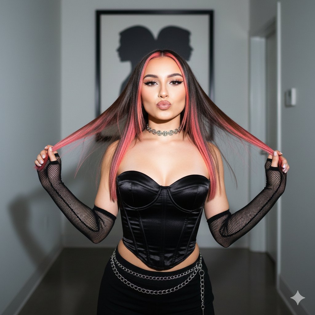 AI Prompt for Y2K Influencer-Style Flash Photography Portrait