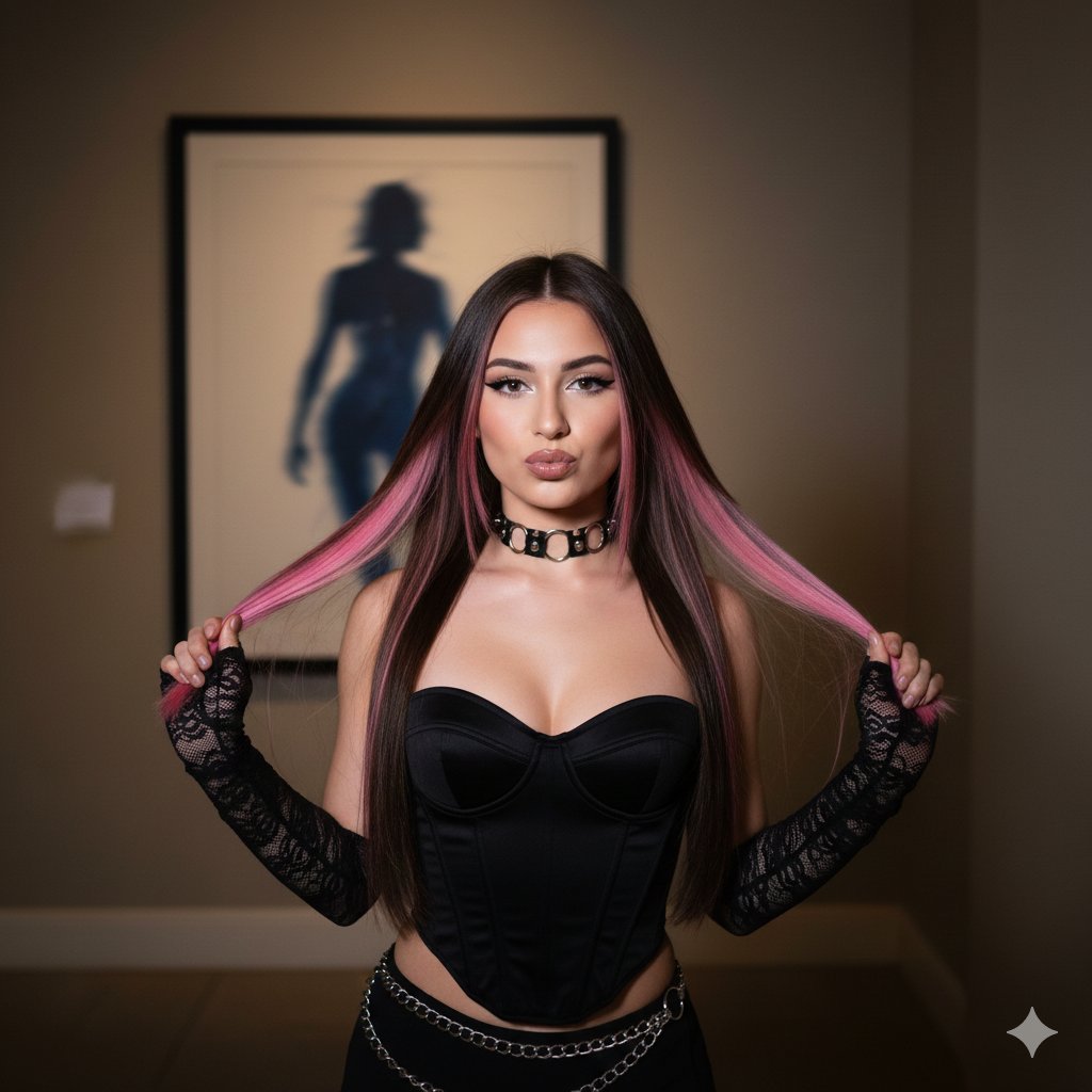 AI Prompt for Y2K-Inspired Influencer Portrait with Retro Camera Flash
