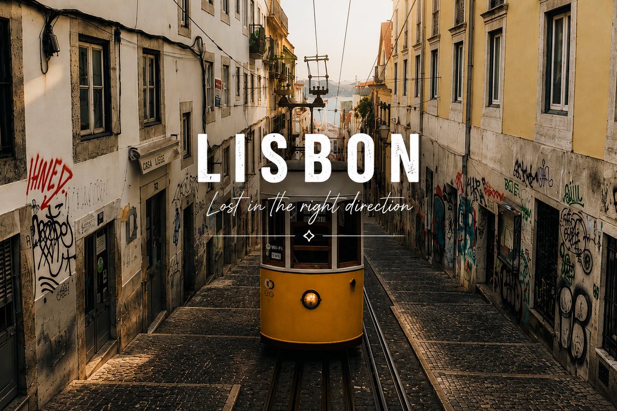 AI Prompt forCreate a Retro-Style Tram Travel Poster with a Beautiful Lisbon City View