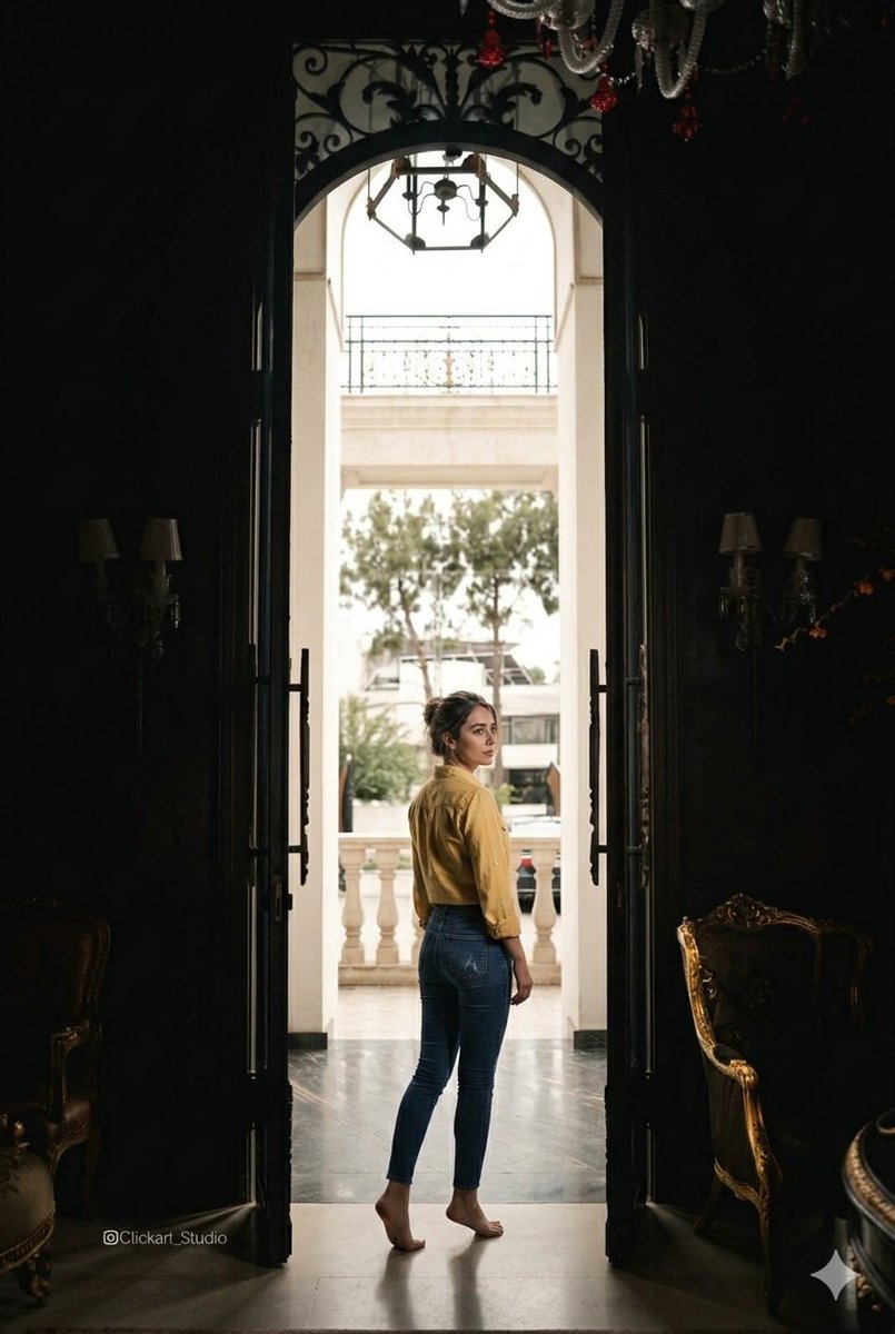 AI Prompt forGrand Chiaroscuro Portrait with Archway