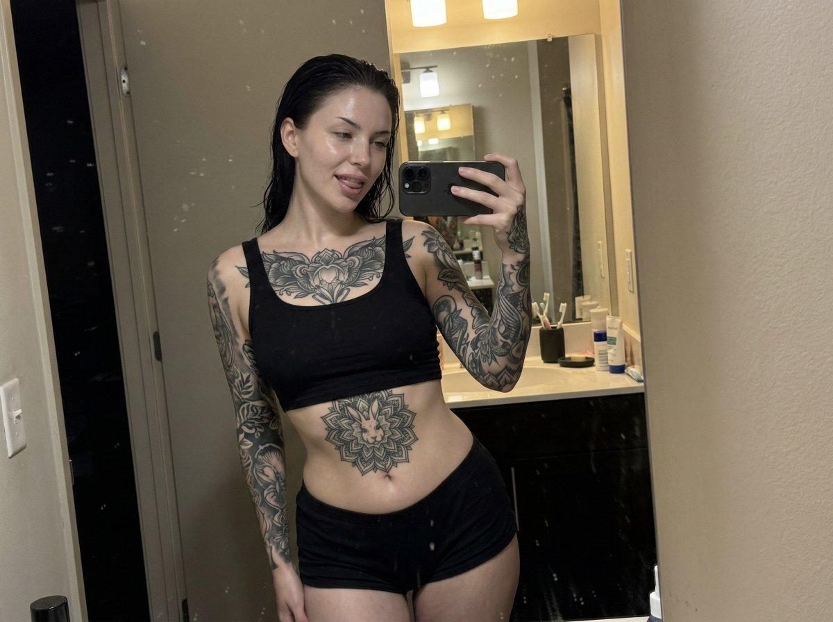 AI Prompt: Generate a Realistic, Dark Influencer-Style Mirror Selfie