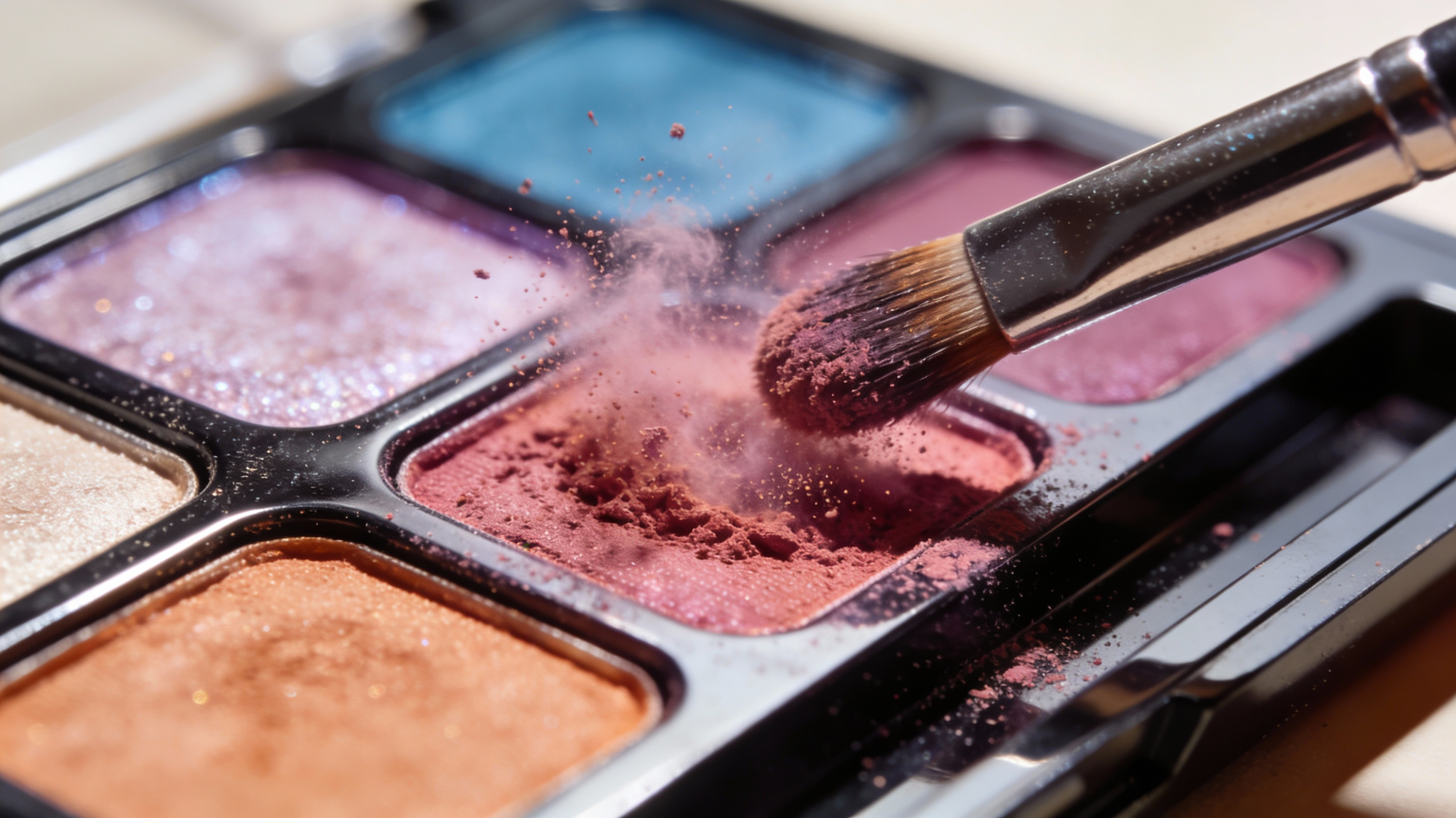 AI Prompt: Generate an Extreme Close-Up Shot of an Eyeshadow Palette