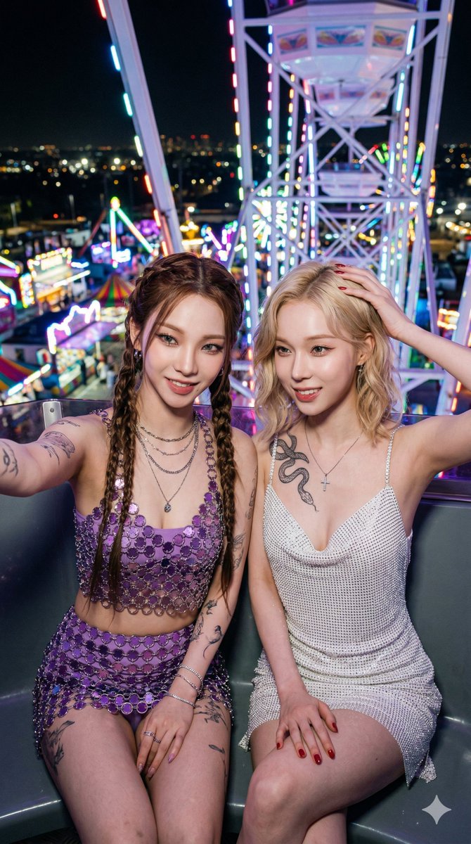 AI Prompt: Generate Photorealistic Nighttime Group Portrait on a Ferris Wheel using Nano Baba 2