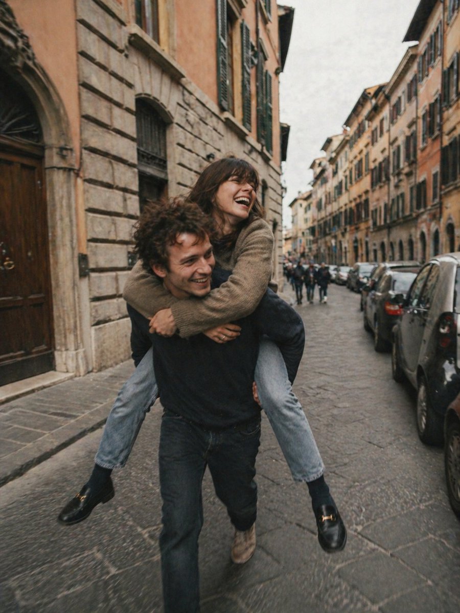 AI Prompt: Generates Realistic Street Photography Scenes of Couples in European Cities