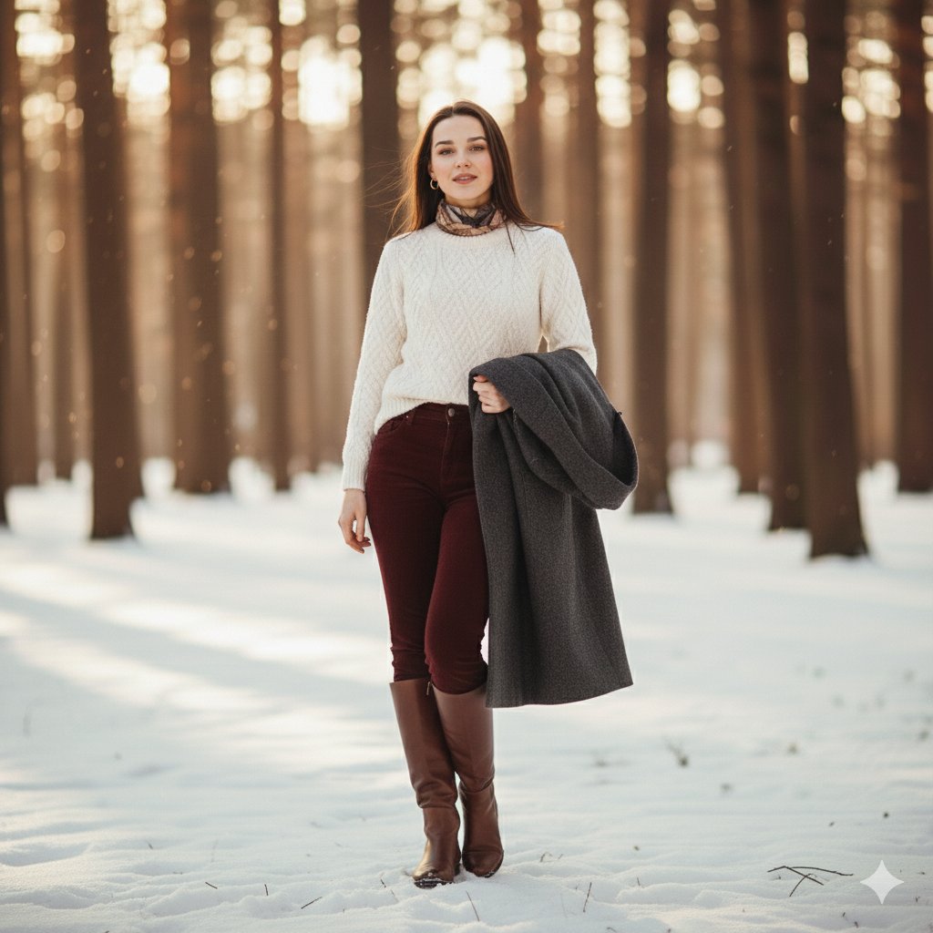 AI Prompt: Model Portrait Winter Photography Set